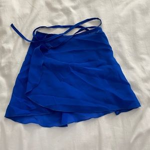 Royal blue dance wrap skirt